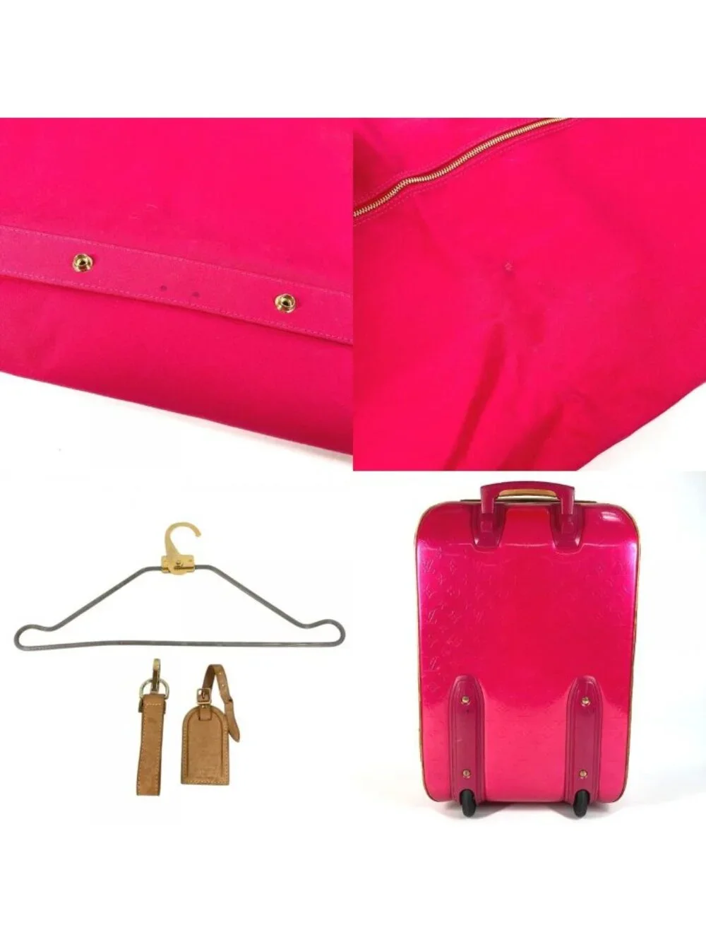 Louis Vuitton Travel Bag Pegase 50 Monogram Vernis Canvas Rose Pop Pink